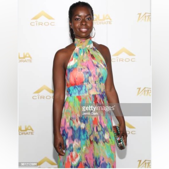 RED Saks Fifth Avenue Halter Colorful Dress - Picture 9 of 9